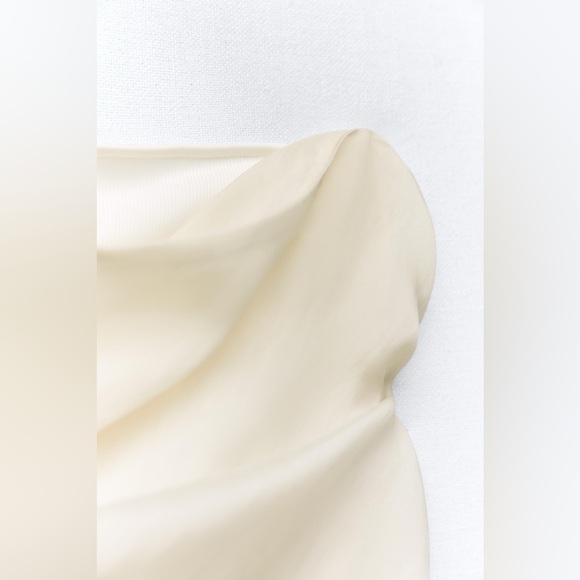 NWT ZARA DRAPED OVERLAY TOP CROP - Picture 11 of 14